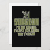 外科医は常に正しい手術を受ける医師gr サンキューカード (正面/裏面)