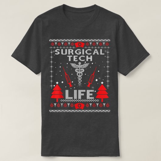 外科技術ライフ醜いクリスマスセーターMatchin Tシャツ (デザイン正面)
