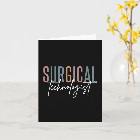 外科技術専門医Med Surg Tech Surgery Tech カード (黄色い花)