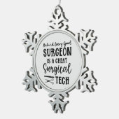 外科技術 |手術技術者の評価 スノーフレークピューターオーナメント (右)