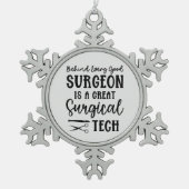 外科技術 |手術技術者の評価 スノーフレークピューターオーナメント (正面)