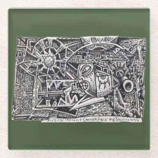 外科用インプラント()技術 ガラスコースター (正面)