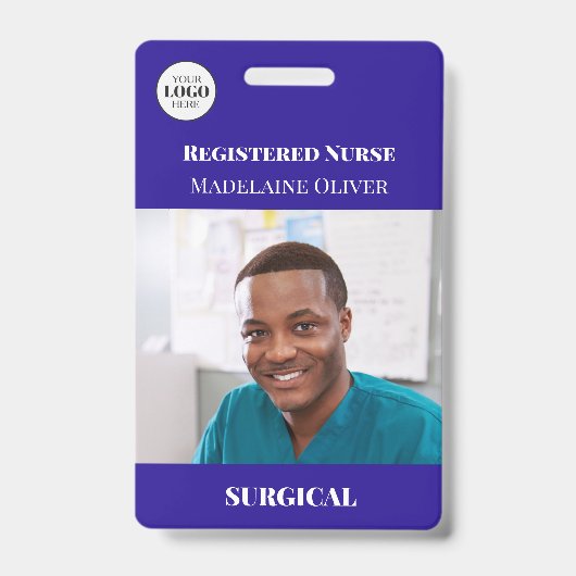 外科用カスタム登録ナースロゴIDバッジ バッジ (Front)