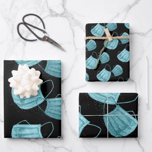 外科用マスクラッピング紙フラットシートセット3 ラッピングペーパーシート (正面)