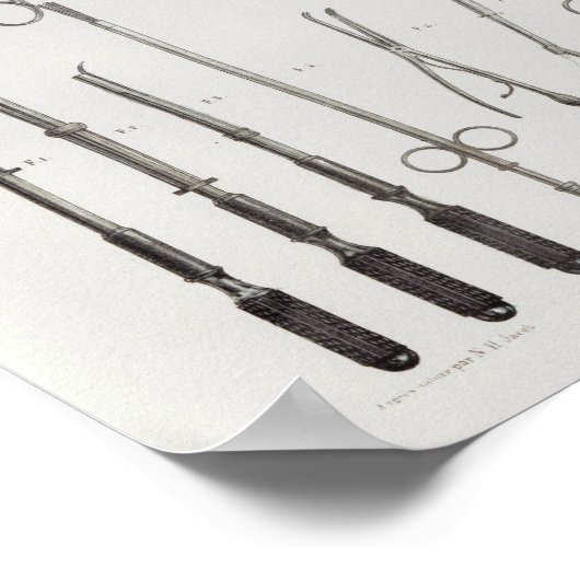 外科用医療楽器ヴィンテージ解剖学プリント ポスター (角)