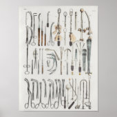 外科用医療楽器ヴィンテージ解剖学プリント ポスター (正面)