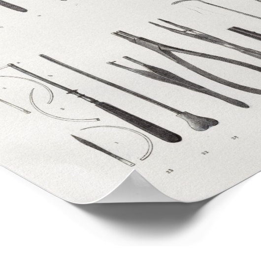 外科用医療楽器ヴィンテージ解剖学プリント ポスター (角)