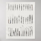 外科用医療楽器ヴィンテージ解剖学プリント ポスター (正面)