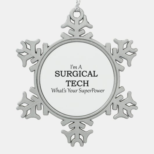 外科TECH スノーフレークピューターオーナメント (正面)