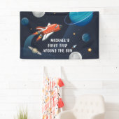 外空間パーソナライズされた第1の誕生日の銀河系 横断幕 (インサイチュ)