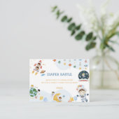 外空間ベビーシャワーおむつラッフル エンクロージャーカード (スタンド正面)