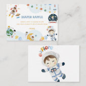 外空間ベビーシャワーおむつラッフル エンクロージャーカード (正面/裏面)