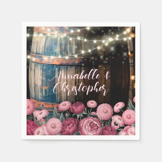 外素朴お洒落式ウィスキー結婚樽 スタンダードカクテルナプキン (正面)