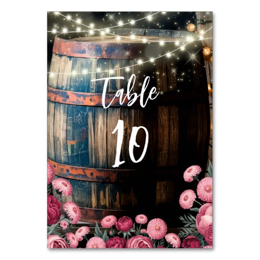 外素朴お洒落式ウィスキー結婚樽 テーブルナンバー (裏面)