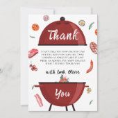 外素朴モダン庭BBQベビーシャワー サンキューカード (正面)