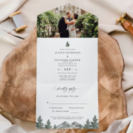 外素朴山林結婚の オールインワン招待状