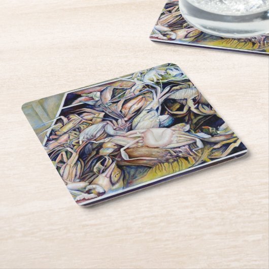 外考え国のシンガポール スクエアペーパーコースター (アングル)