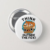 外考え部キツネおもしろい動物パン 缶バッジ (正面&裏面)