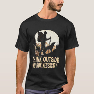 外考えNoボックス必要な山登り犬 Tシャツ