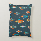 外腔のカラフルロケットのシームレスなパターン アクセントクッション (裏面(縦))