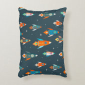 外腔のカラフルロケットのシームレスなパターン アクセントクッション (正面(垂直))