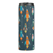 外腔のカラフルロケットのシームレスなパターン タンブラー (裏面)