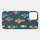 外腔のカラフルロケットのシームレスなパターン Case-Mate iPhoneケース (裏面 (横))