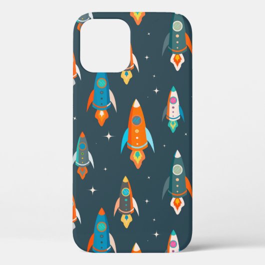 外腔のカラフルロケットのシームレスなパターン Case-Mate iPhoneケース (裏面)