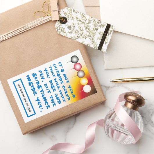 外色の内部物質 長方形シール (ギフト)