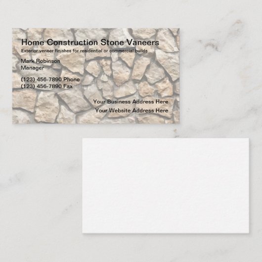 外装建築ベニヤ仕上げ 名刺 (正面/裏面)