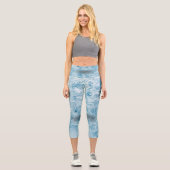 外観最高のの印刷されたはっきりしたレギンス。 カプリレギンス (正面)