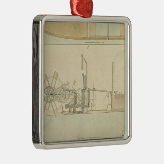 外輪、描かれる機械類の透視図 メタルオーナメント (右)