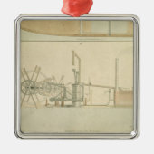 外輪、描かれる機械類の透視図 メタルオーナメント (正面)