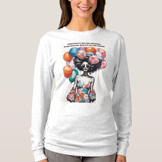 外部でのポジティブおもしろい- Tシャツ (正面)