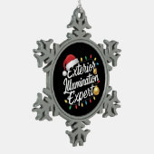 外部照明エキスパートクリスマスライトデコール スノーフレークピューターオーナメント (左)