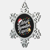 外部照明エキスパートクリスマスライトデコール スノーフレークピューターオーナメント (右)