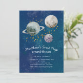 外部空間の第1誕生日誕生日招待状 招待状 (スタンド正面)