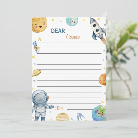 外部空間タイムカプセルノートメッセージカード サンキューカード (スタンド正面)