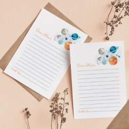 外部空間タイムカプセルノートメッセージカード サンキューカード