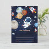 外部空間タイムカプセルノートメッセージカード 招待状 (スタンド正面)