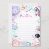 外部空間タイムカプセルノートメッセージカード 招待状 (正面)