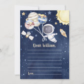 外部空間タイムカプセルノートメッセージカード 招待状 (正面)