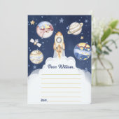 外部空間タイムカプセルノートメッセージカード 招待状 (スタンド正面)