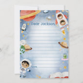 外部空間タイムカプセルノートメッセージカード 招待状 (正面)