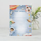 外部空間タイムカプセルノートメッセージカード 招待状 (スタンド正面)