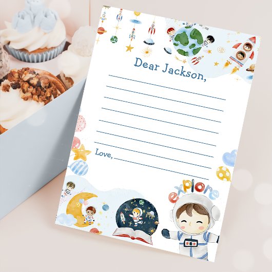 外部空間タイムカプセルノートメッセージカード 招待状