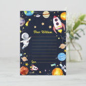 外部空間タイムカプセルノートメッセージカード 招待状 (スタンド正面)