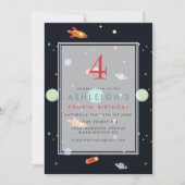 外部空間テーマ | 子供の誕生日パーティー 招待状 (正面)