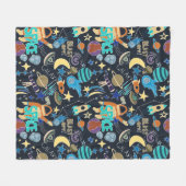 外部空間ドードルパターン フリースブランケット (正面(横))