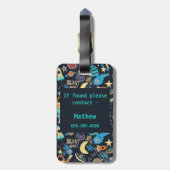 外部空間ドードルパターン ラゲッジタグ (裏面縦)